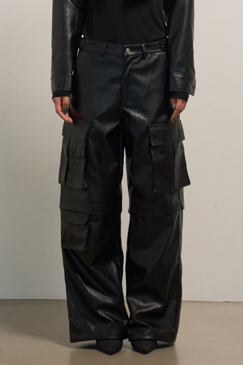 Leather Multi Pocket Pants