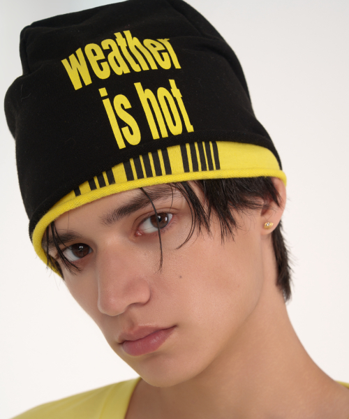 Im hot double beanie (black & yellow)