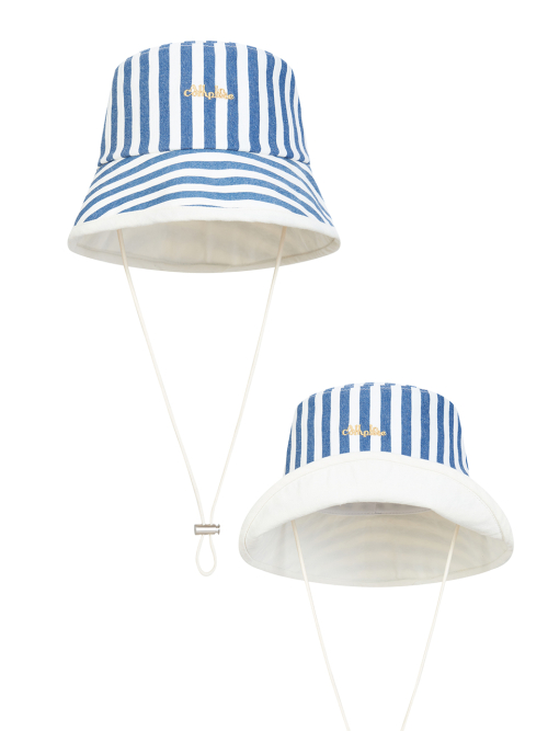 Stripe Denim Safari Hat