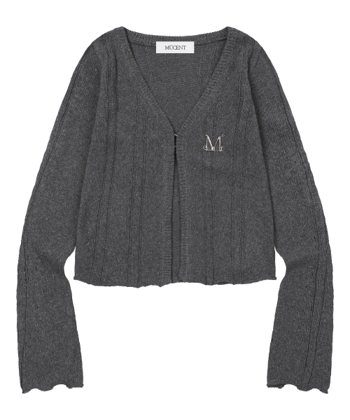 JERA METAL LOGO SOFT HOOK CARDIGAN (2COLOR)