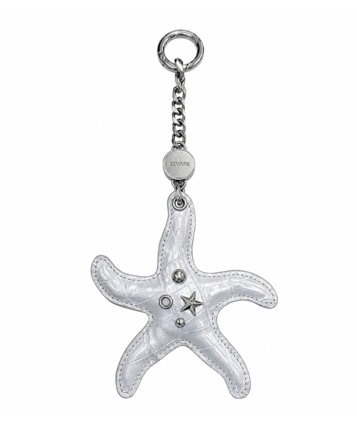 Studded Starfish keyring_ Silver