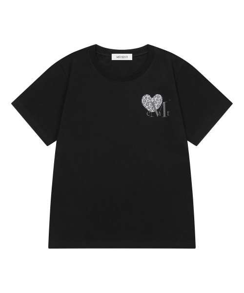 SIERRA LEOPARD HEART SMALL LOGO HALF T (2COLOR)