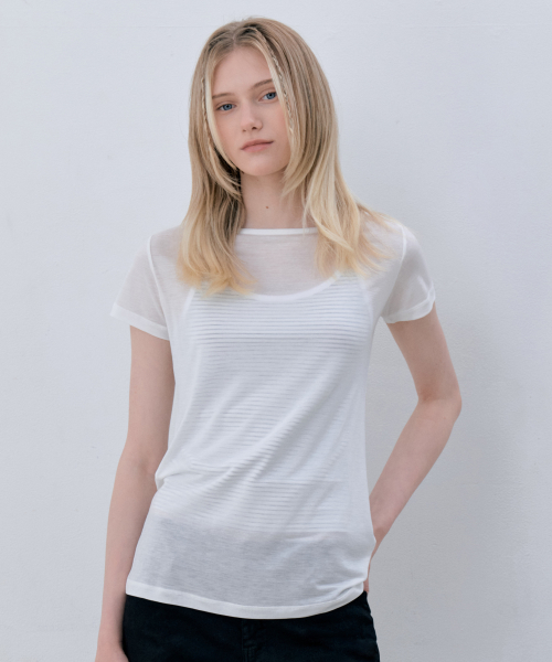 Soft Off-shoulder Layer Tee_Ivory