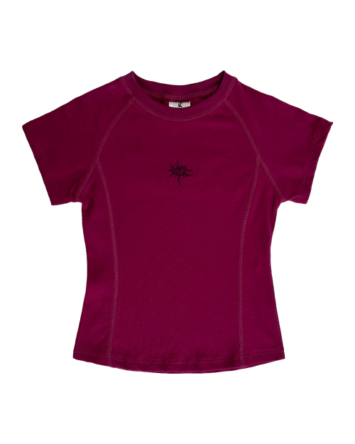 Gelato Applique Raglan Semi-Crop T-Shirt (Purple)