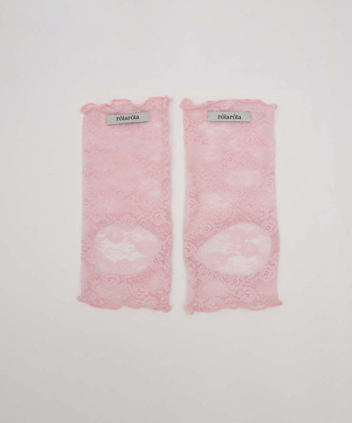 OPEN TOE LACE LEG WARMER PINK