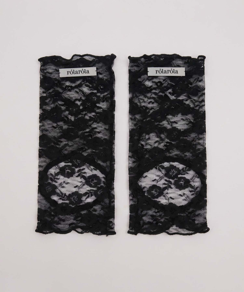 OPEN TOE LACE LEG WARMER BLACK