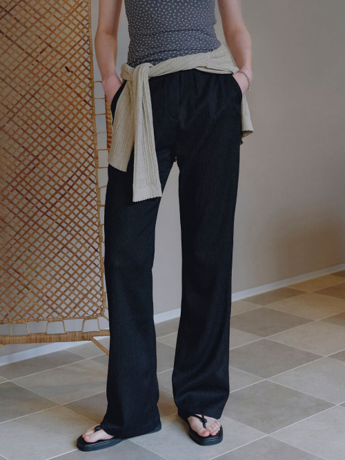 Crinkled Banding Bootscut Pants MU2635PT311M