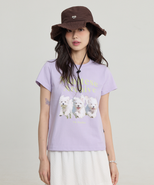 Maltese Archive Half Sleeve T-shirt LIGHT PURPLE