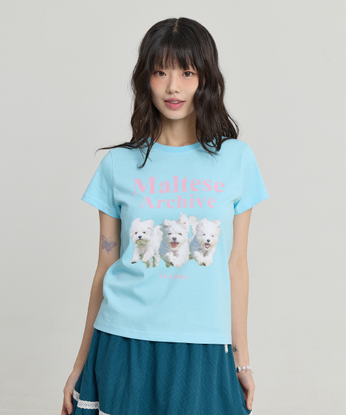 Maltese Archive Half Sleeve T-shirt LIGHT BLUE