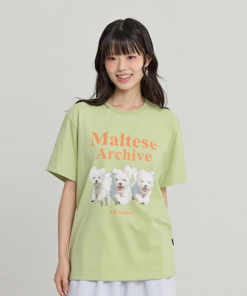 Maltese Archive Half Sleeve T-shirt YELLOW GREEN