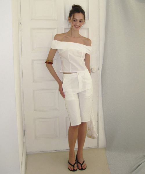 Miel capri slit pants - Ivory