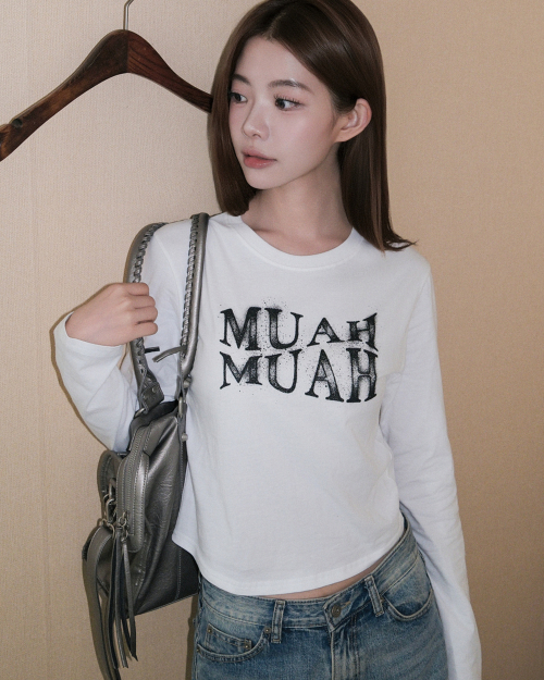 SPRAYED WAVE LONG SLEEVE [WHITE]