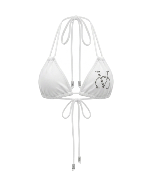 CHROME STUDDED BIKINI TOP [WIHTE]