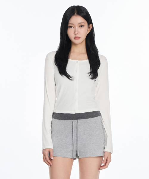 W 골지 크롭 시어 가디건 (2colors)