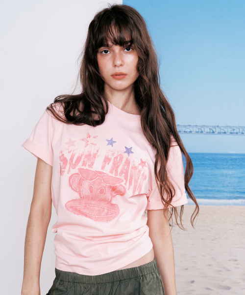 SUNBURN X PAUL FRANK OVERFIT T-SHIRT, PINK