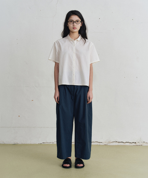 sopy cotton half shirt (2color)