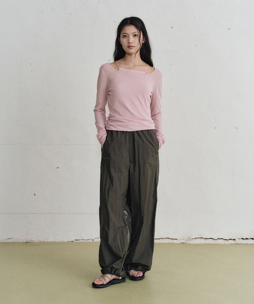 niki banding pants (khaki)