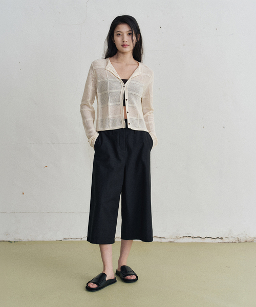 mock burmuda pants (black)