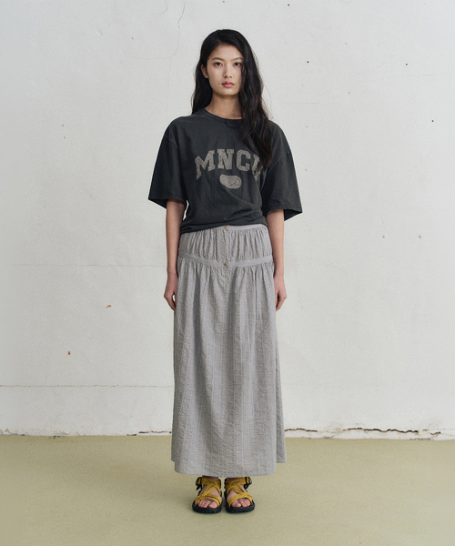 july shirring skirt (gray)