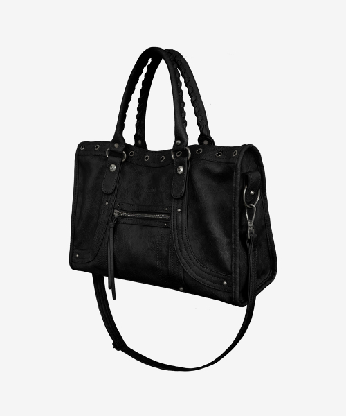 Velton Curve Tote Bag_ Black