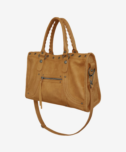 Velton Curve Tote Bag_Caramel Brown