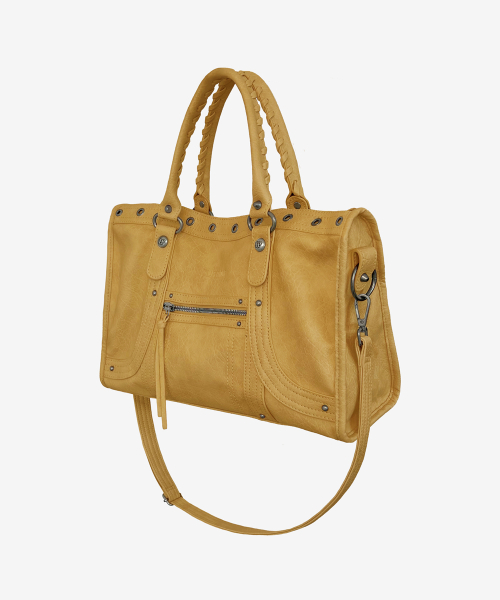 Velton Curve Tote Bag_Mustard