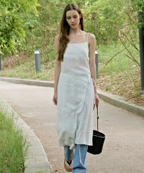 Fleur Layered Wrap Dress White