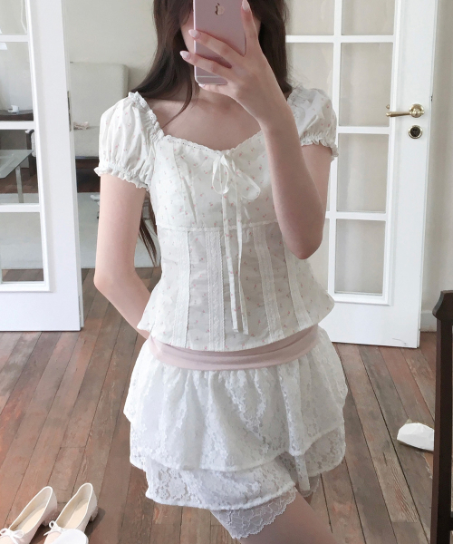 Lily Lace Blouse - FLORAL IVORY