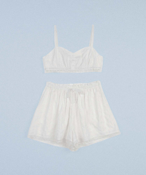LACE HOMEWEAR SET OFF WHITE