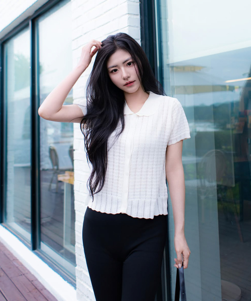 펀칭카라니트가디건 J1KT329E
