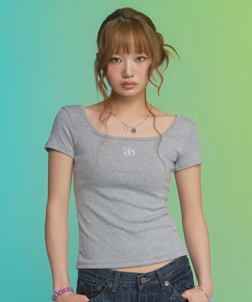 SQUARE LINE TEE / GRAY