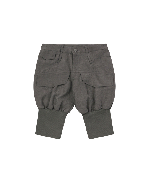 SAND WASHED CAPRI SHORT PANTS KHAKI