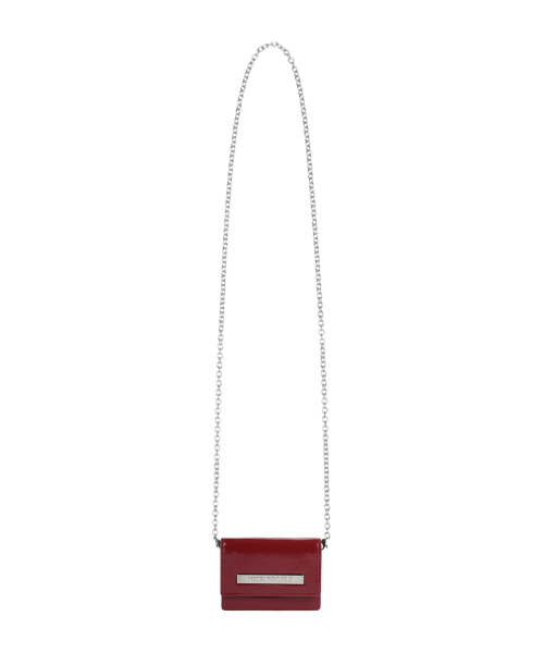 GLOSSY METAL ACCORDION WALLET_RED
