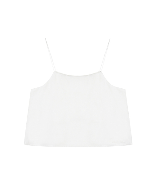 SATIN CROP SLEEVELESS TOP_IVORY