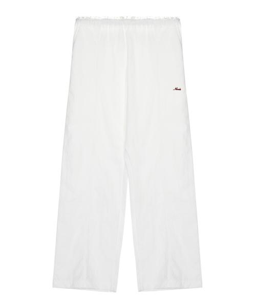LACE NYLON WIDE PANTS_WHITE