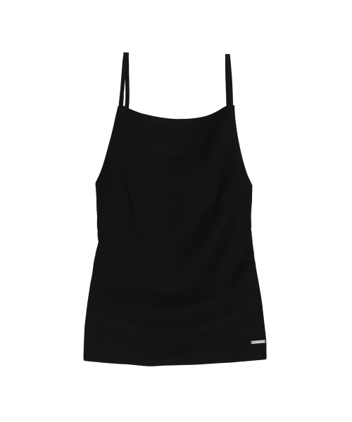 BACK OPEN SLEEVELESS TOP_BLACK