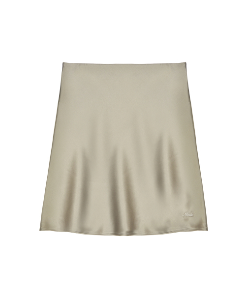 SATIN SLIP SKIRT_BEIGE