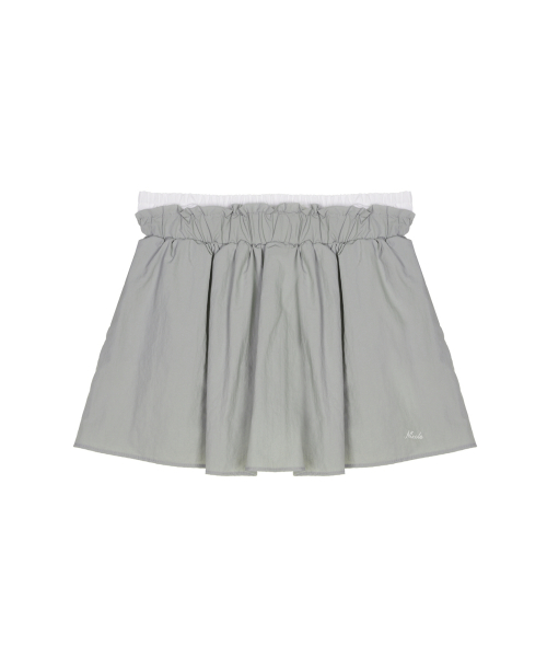 MINI LAYERED SKIRT PANTS_GRAY