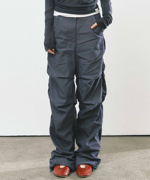 NICOLE SHIRRING PANTS_DENIM