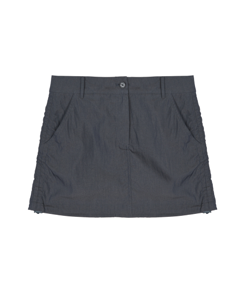 NICOLE SHIRRING MINI SKIRT_DENIM