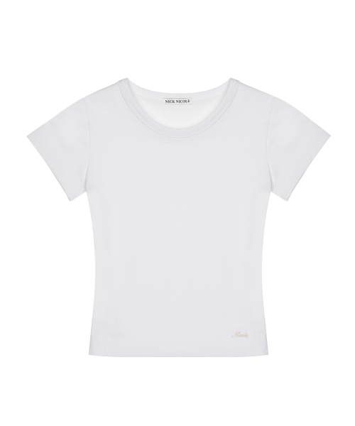 ESSENTIAL SLIM HALF TOP_WHITE