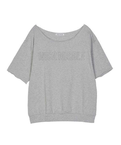 RAW CUT HALF SLEEVE TOP_MELANGE