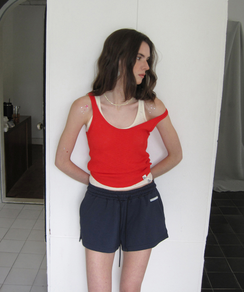 Halo layered knit sleeveless - Red