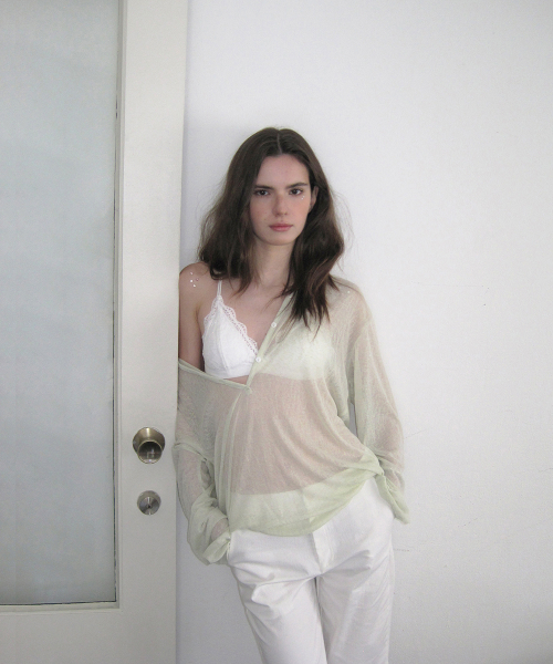Veil sheer layered knit - Mint