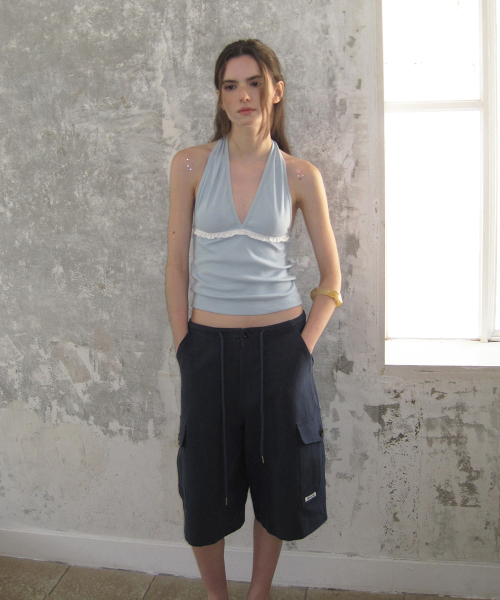 Siena linen bermuda pants - Navy