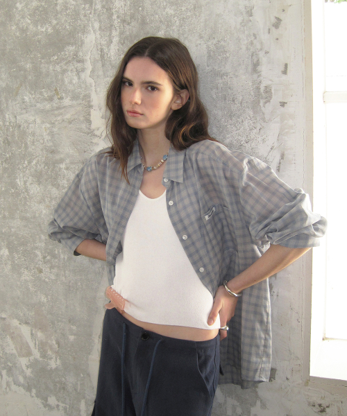 Orbit check shirt - Skyblue