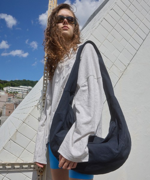 Fling hobo fabric bag(Navy)_OVBRX26352NAY
