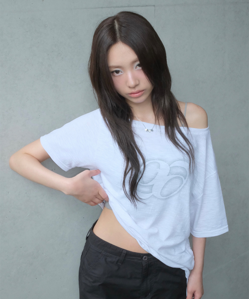 KIKI BOXY SHIRRING TEE / WHITE