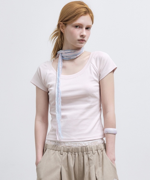 RAGLAN SCOOP NECK TOP_PINK