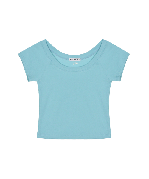 RAGLAN SCOOP NECK TOP_BLUE